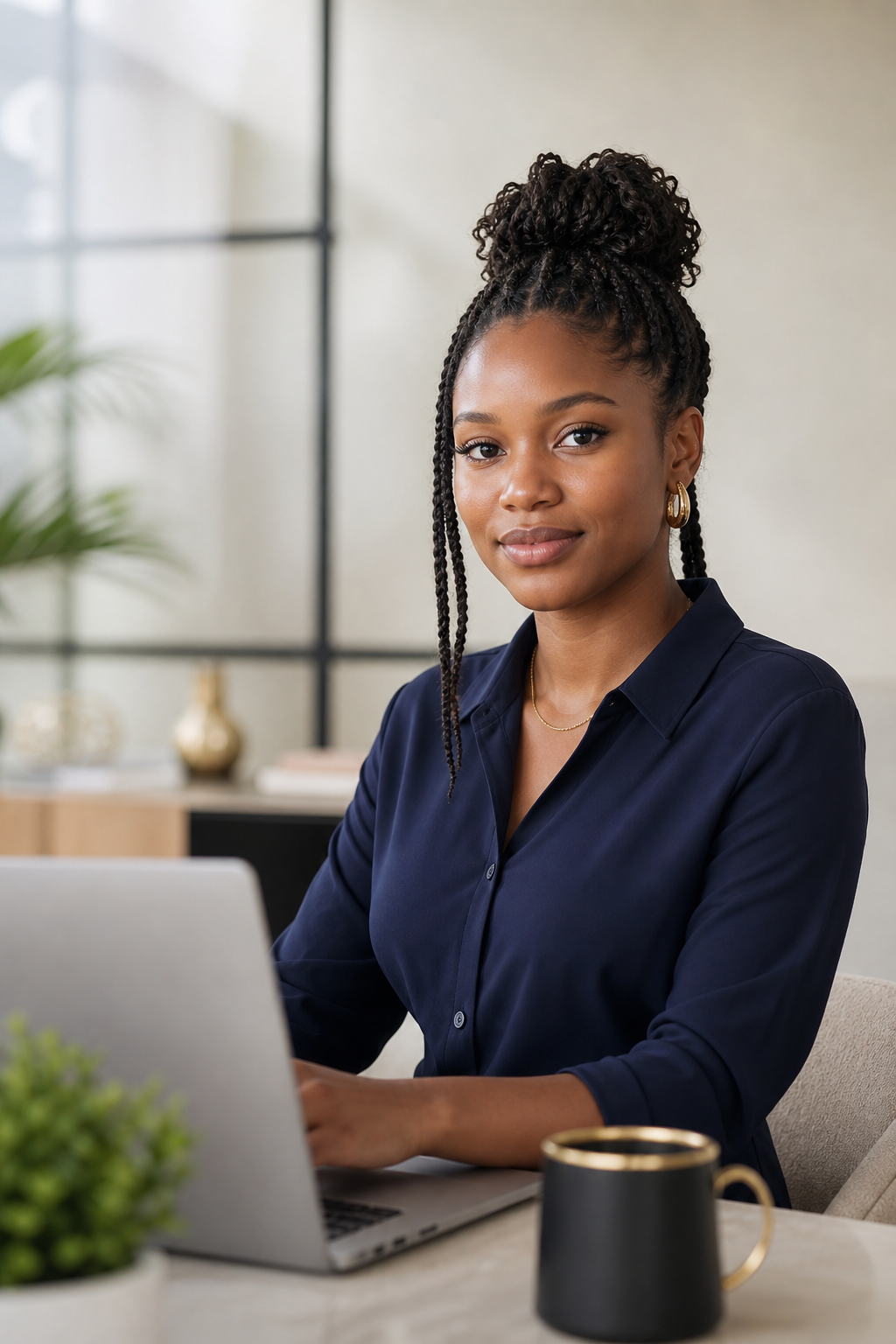 A Falcon Tech Hub learner developing practical digital skills online